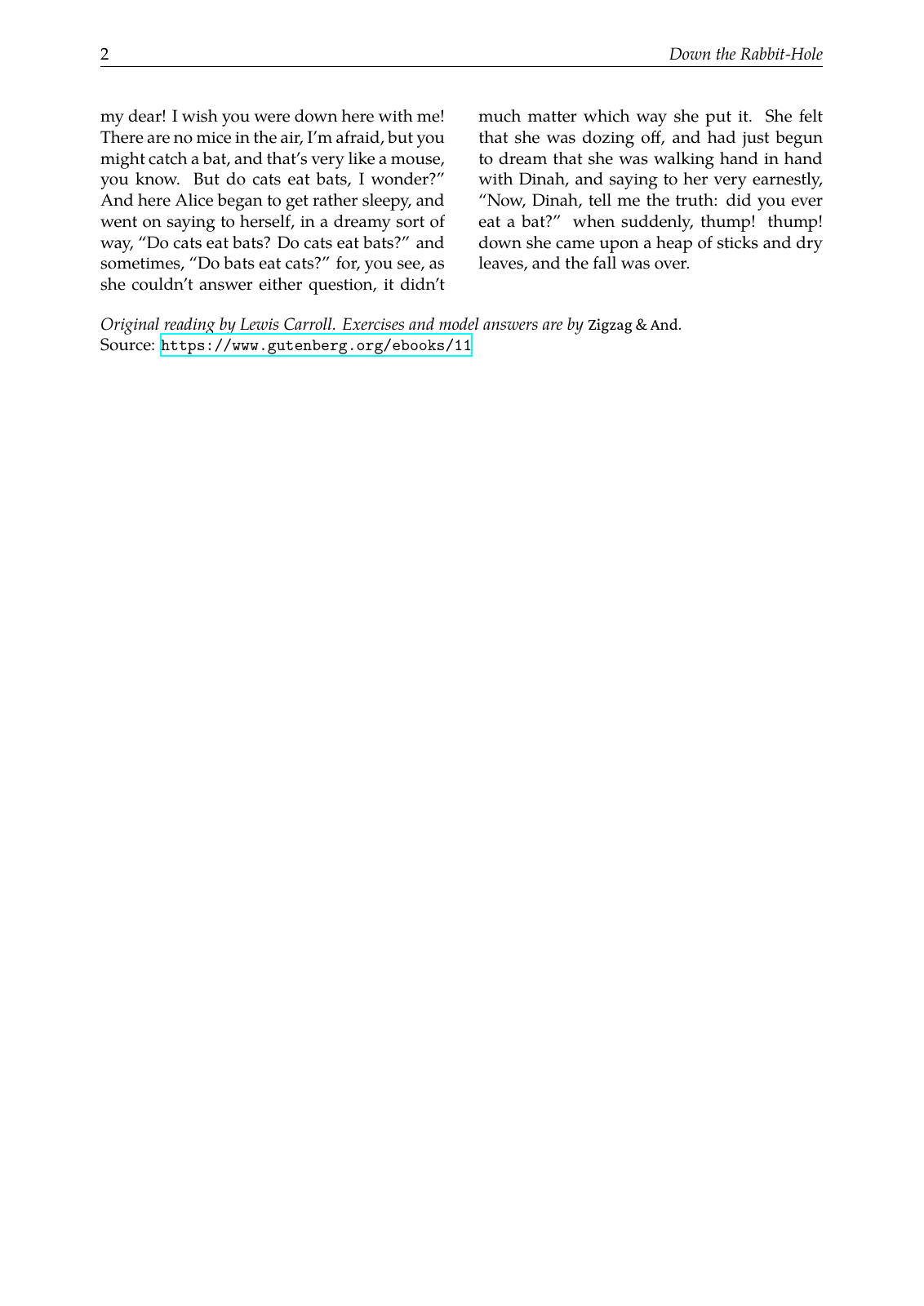 Down the Rabbit-Hole: reading page 2 of 2