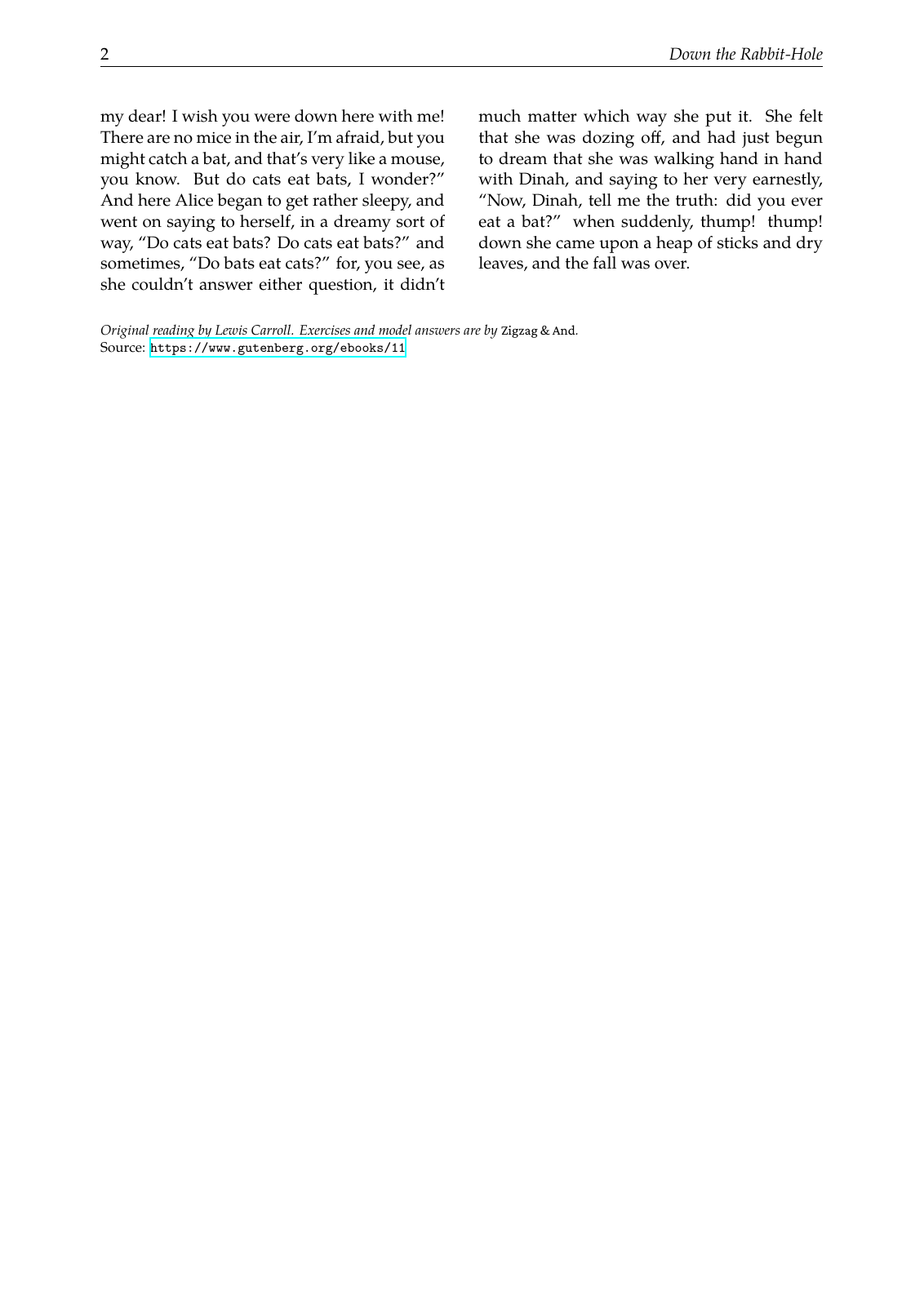 Down the Rabbit-Hole: reading page 2 of 2
